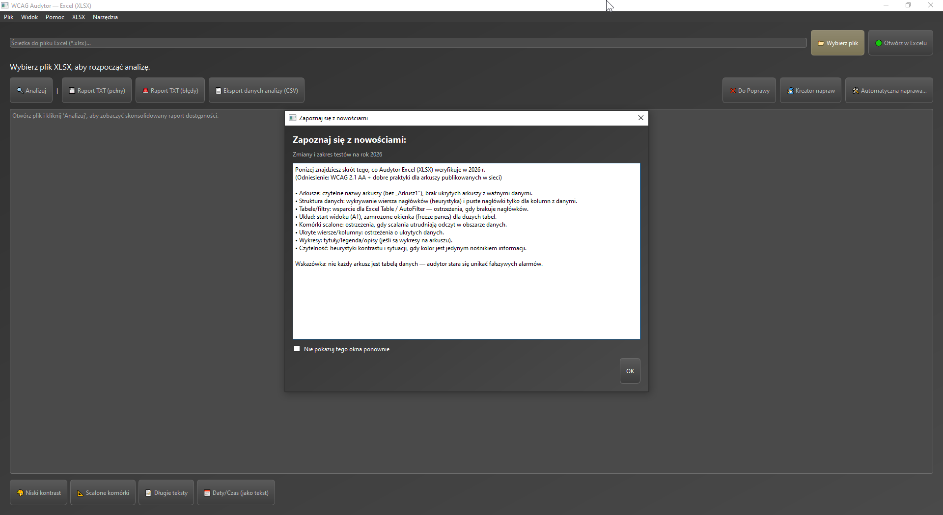 Screenshot: Excel (XLSX) Auditor
